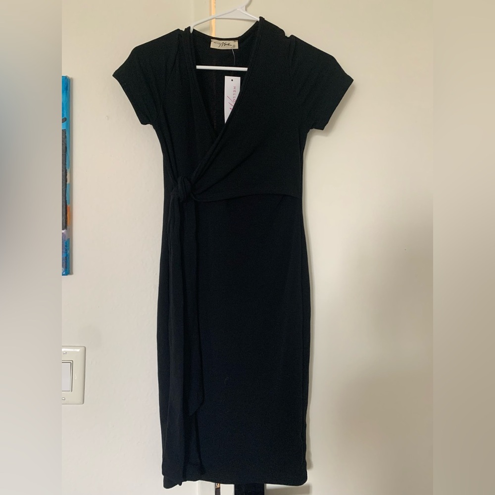 Black Wrap Nursing Dress